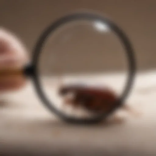 Mattress inspection with magnifying glass
