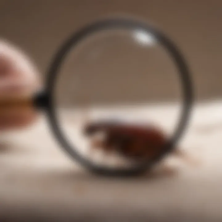 Mattress inspection with magnifying glass