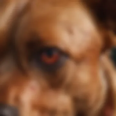 Close-up of dog's skin with red bumps