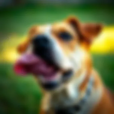 Close-up of a dog's coughing fit