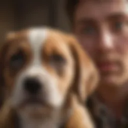 A puppy looking curiously at its owner