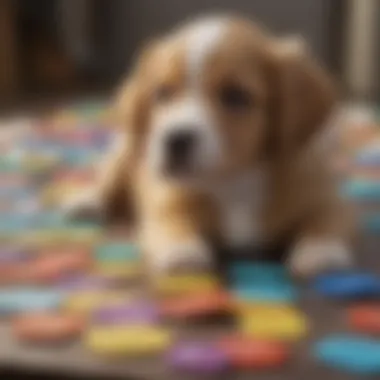 A variety of puppy names written on colorful tags
