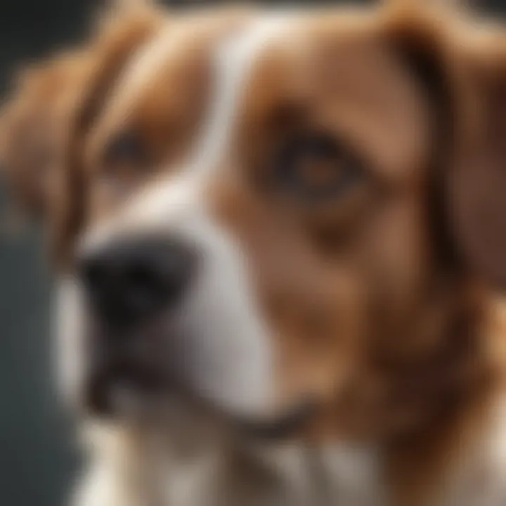 Dog with a concerned expression while being examined for ticks