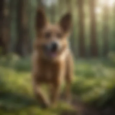 Healthy Dog in Tick-Free Environment Healthy dog playing outside in a tick-free environment