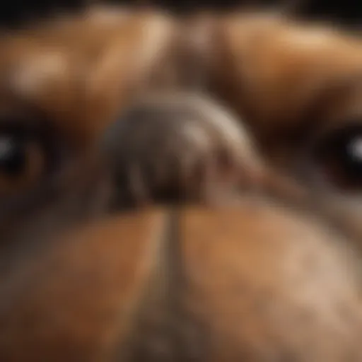 Close-up of a tick on a dog's fur