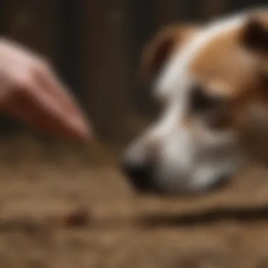 Inspecting for Ticks on Your Dog A dog owner carefully inspecting a dog's skin