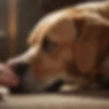 A canine companion receiving a gentle touch from its owner, symbolizing care and comfort.