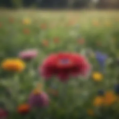 Endemic Beauty: The Vibrancy of Hungarian Flora A vibrant meadow filled with endemic Hungarian flowers showcasing diverse colors and shapes.