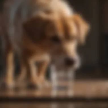 Hydration Strategies for Dogs A dog drinking water to stay hydrated during recovery
