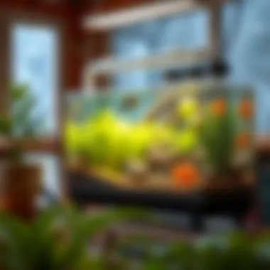 Innovative design of an indoor hydroponic aquarium setup