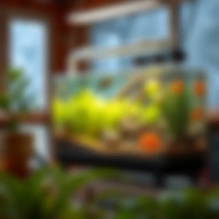 Innovative design of an indoor hydroponic aquarium setup