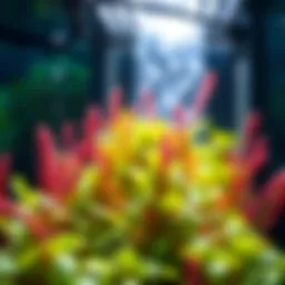Vibrant aquatic plants thriving in a hydroponic aquarium