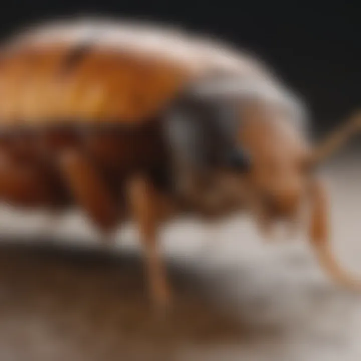 Flea on a pet's fur, showcasing its resemblance to bed bugs