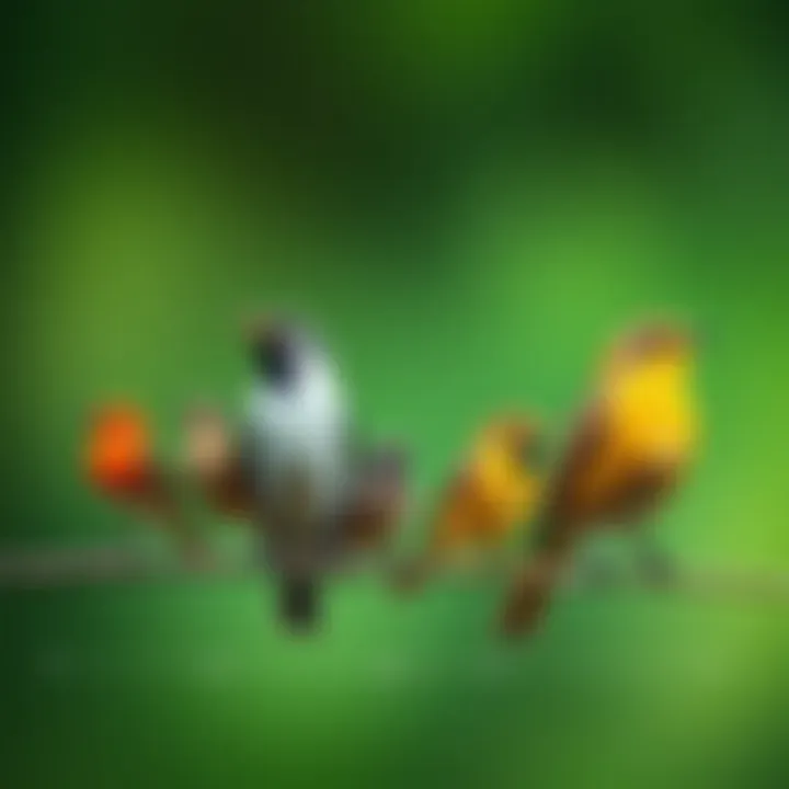 An illustration displaying various bird sizes side by side for comparison