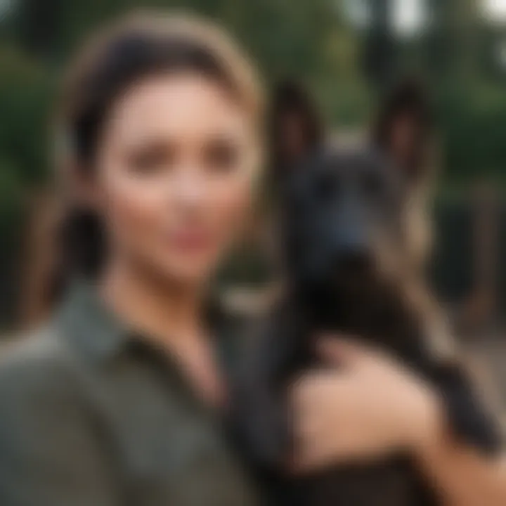 A satisfied dog owner with their new Dutch Shepherd puppy