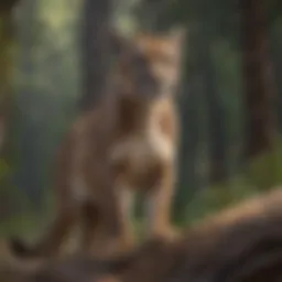 Mountain lion in a natural forest habitat