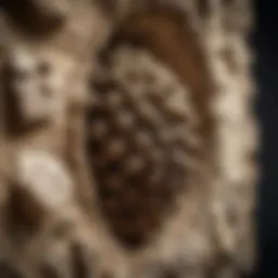 Close-up view of a wasp nest in a wall cavity