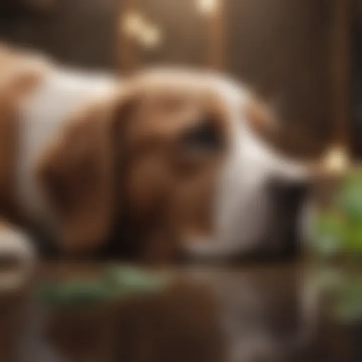 Pet relaxing with peppermint oil aromatherapy