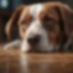 Pet sniffing peppermint oil