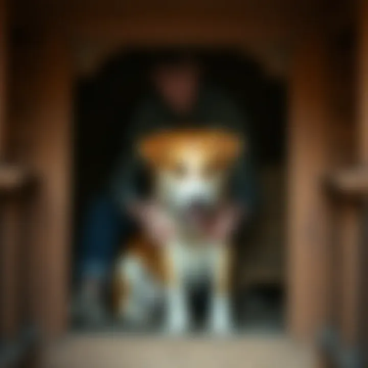 Strengthening the Human-Pet Connection with Indoor Huts Pet owner bonding with dog in an indoor hut