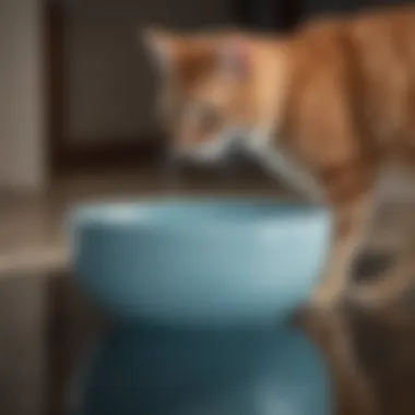 Sleek design of non-spill water bowl for cats