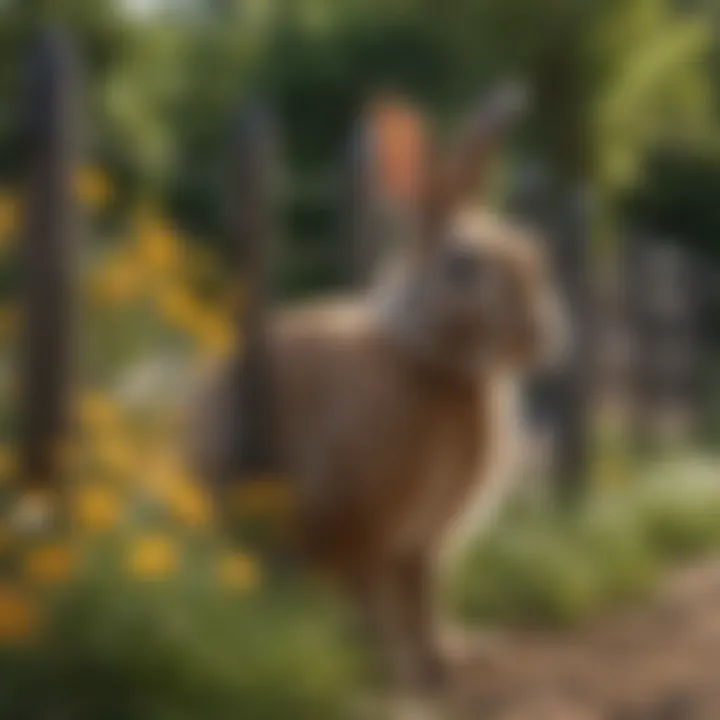 Installing Fence to Protect Flowers from Rabbits