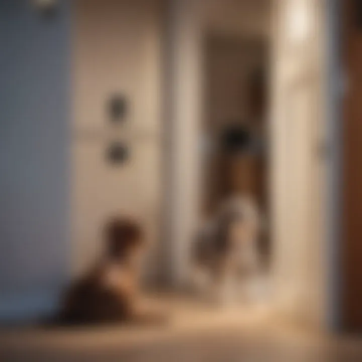 Homeowner interacting with smart technology