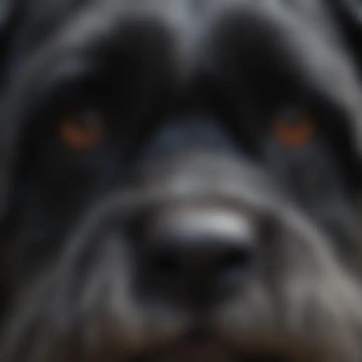 Close up of intelligent eyes of a Giant Schnauzer