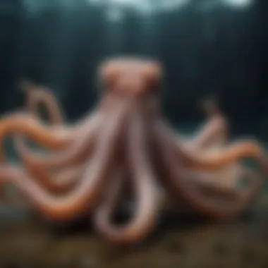 Intelligent octopus strategizing its food-catching techniques