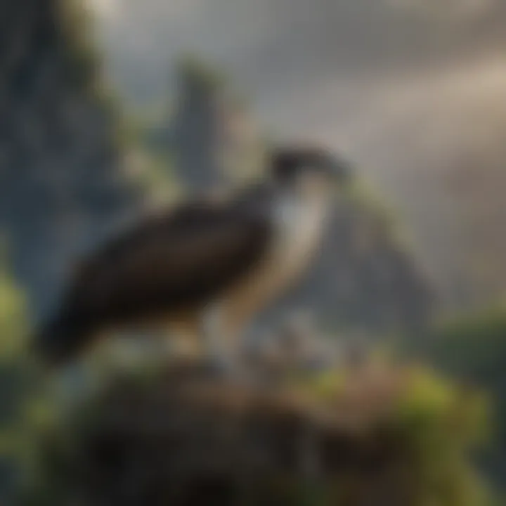 An osprey nest built atop a tall structure