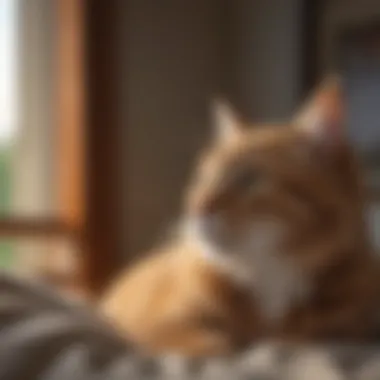 The Dreaming Cat: A Window to the Subconscious A serene cat dreaming in a cozy bed