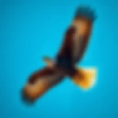 A majestic eagle soaring through a clear blue sky