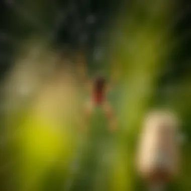 An intricate web spun by a spider in the morning dew