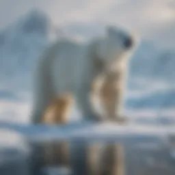 Polar bear in its natural Arctic habitat showcasing the stunning ice landscapes