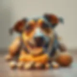 A dog enjoying a peanut butter treat
