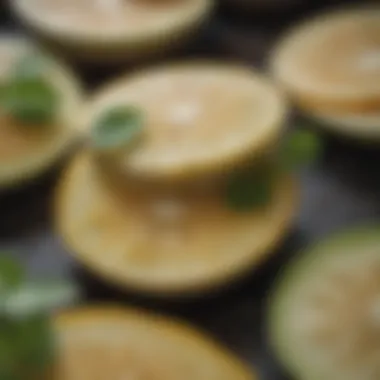 Vibrant Herb Garnish on Jicama Slices Crunchy jicama slices with vibrant herbs