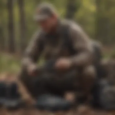 Hunter preparing gear in Kansas