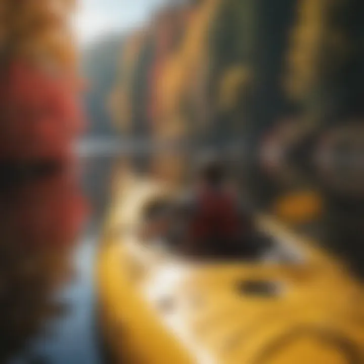 Kayaking amidst a symphony of fall colors