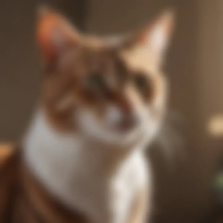 Graceful female cat in a natural pose, showcasing her elegance