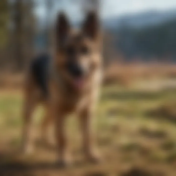 German Shepherd undergoing rehabilitation exercises