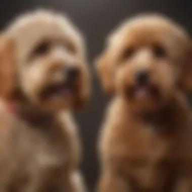 Labradoodle and Cavapoo getting groomed