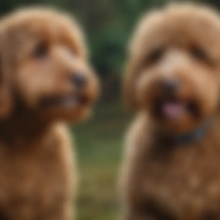 Labradoodle and Cavapoo with their owners