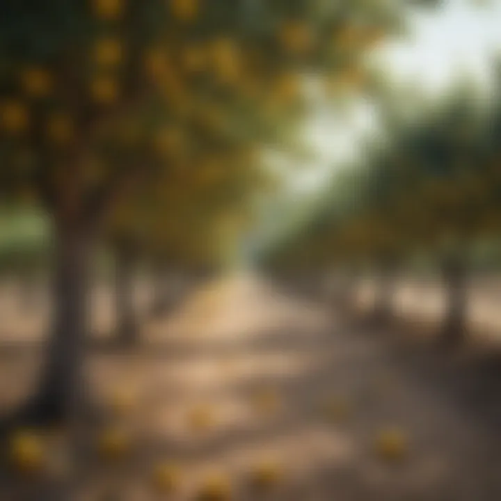 Lemon Orchard in Vibrant Mediterranean Landscape