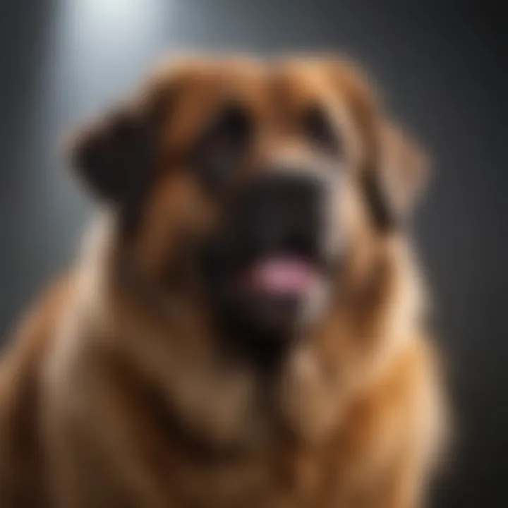 Leonberger show champion posing proudly