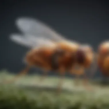Adult Stage of a Fruit Fly Fully developed adult fruit fly in flight