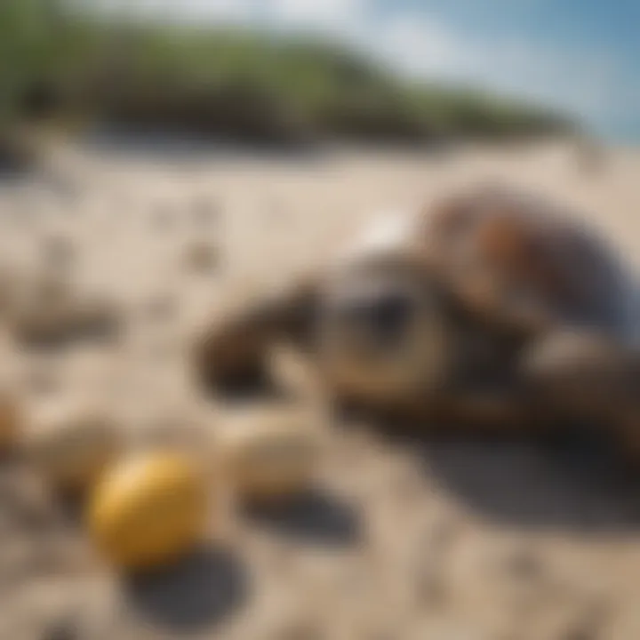 Loggerhead Turtle Nesting Site with Eggs