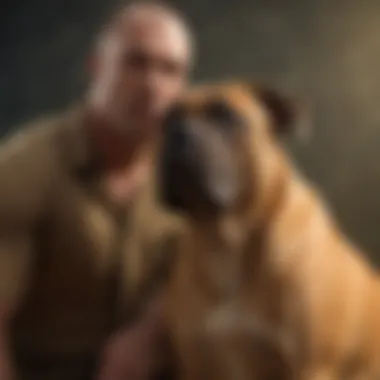 Boerboel showcasing loyalty with owner