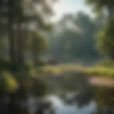Tranquil Oasis Haven Lush Greenery Surrounding Campground Lake