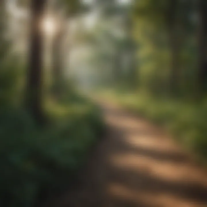 Lush greenery surrounding the hiking trails near Lake Conroe