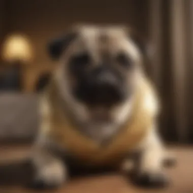 Pug with luxurious coat